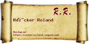 Rücker Roland névjegykártya